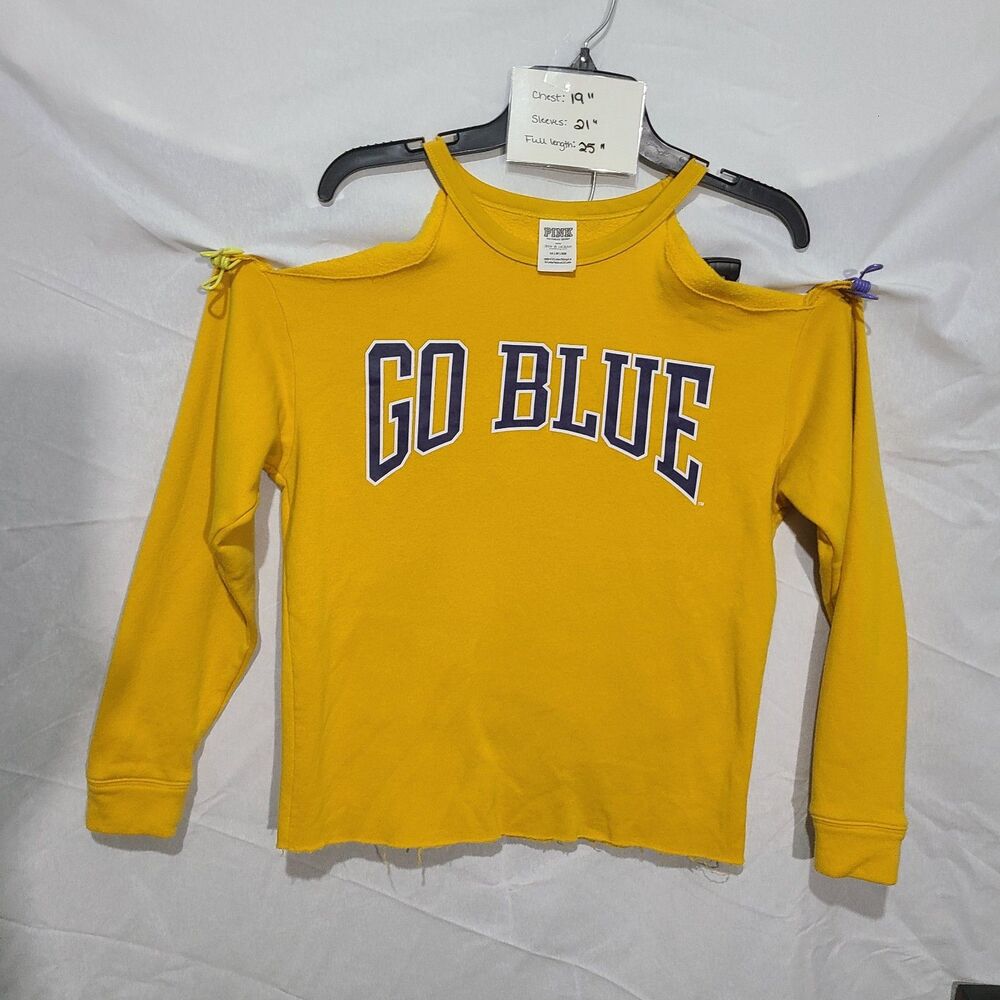 Pink Victorias Secret 5th & Ocean Women XS Michigan Football Cold Shoulder